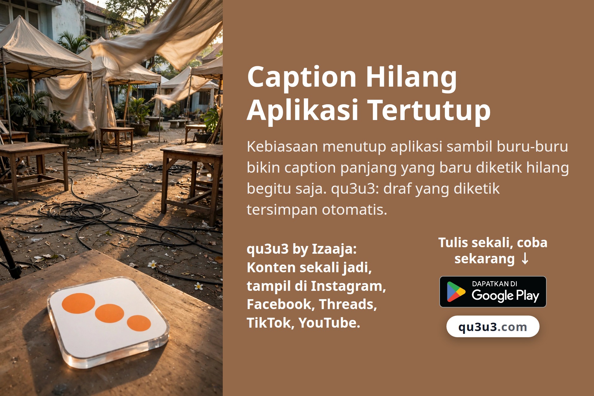 Caption Hilang Aplikasi Tertutup