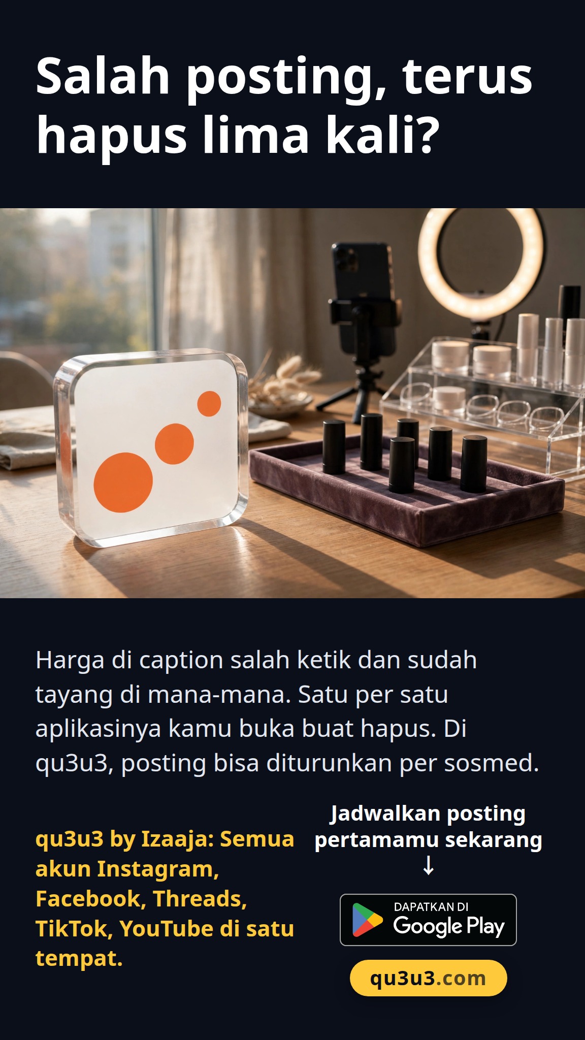 Salah posting, terus hapus lima kali?