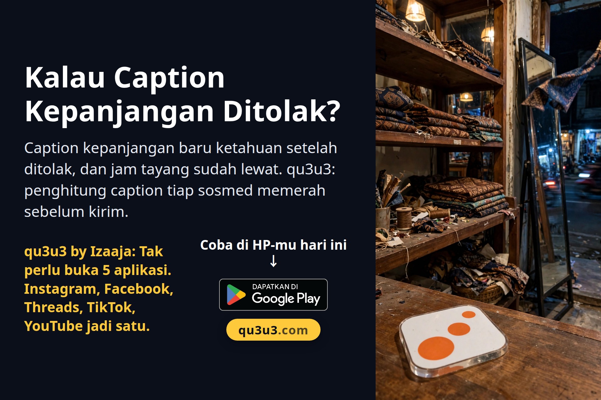 Kalau Caption Kepanjangan Ditolak?
