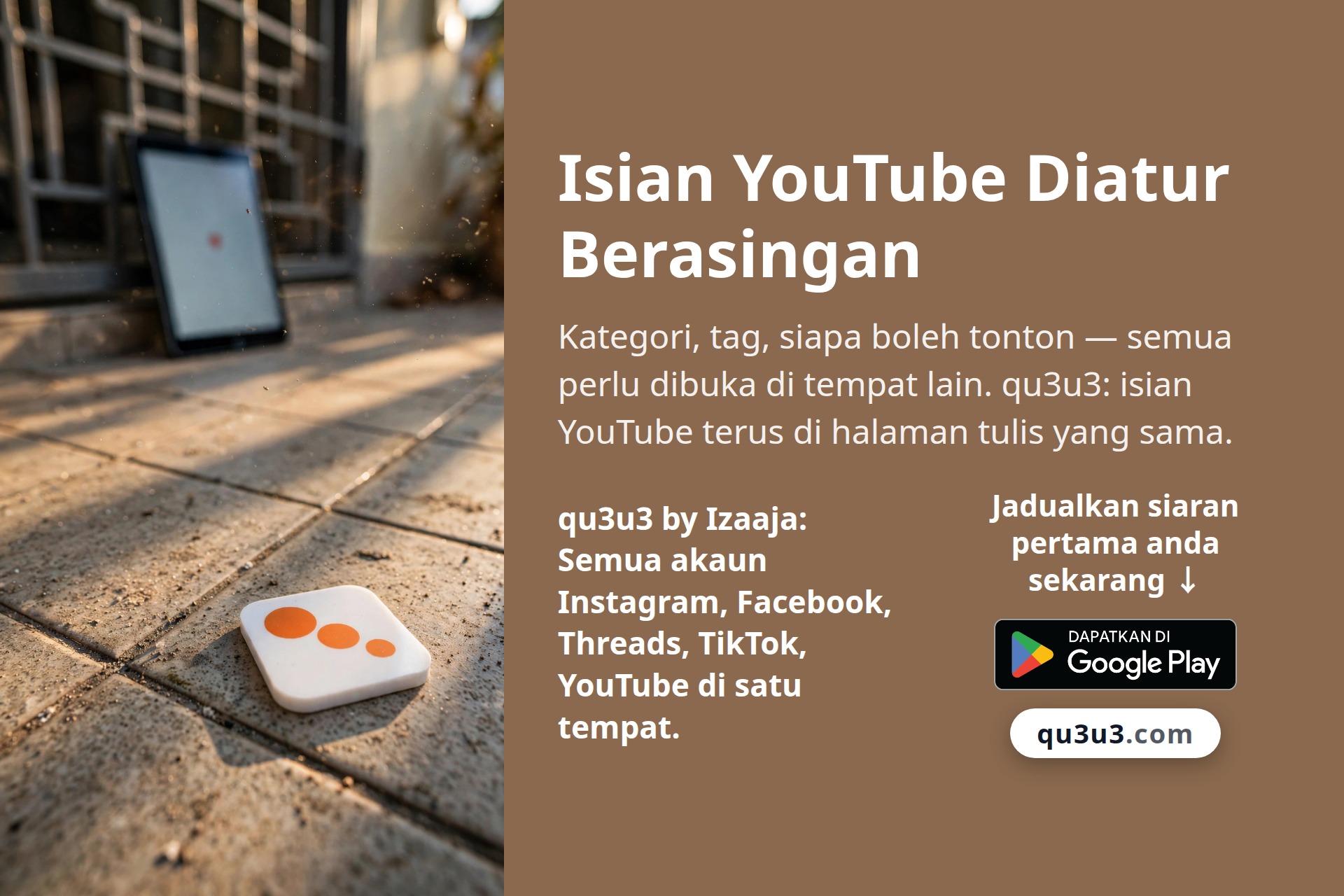 Isian YouTube Diatur Berasingan