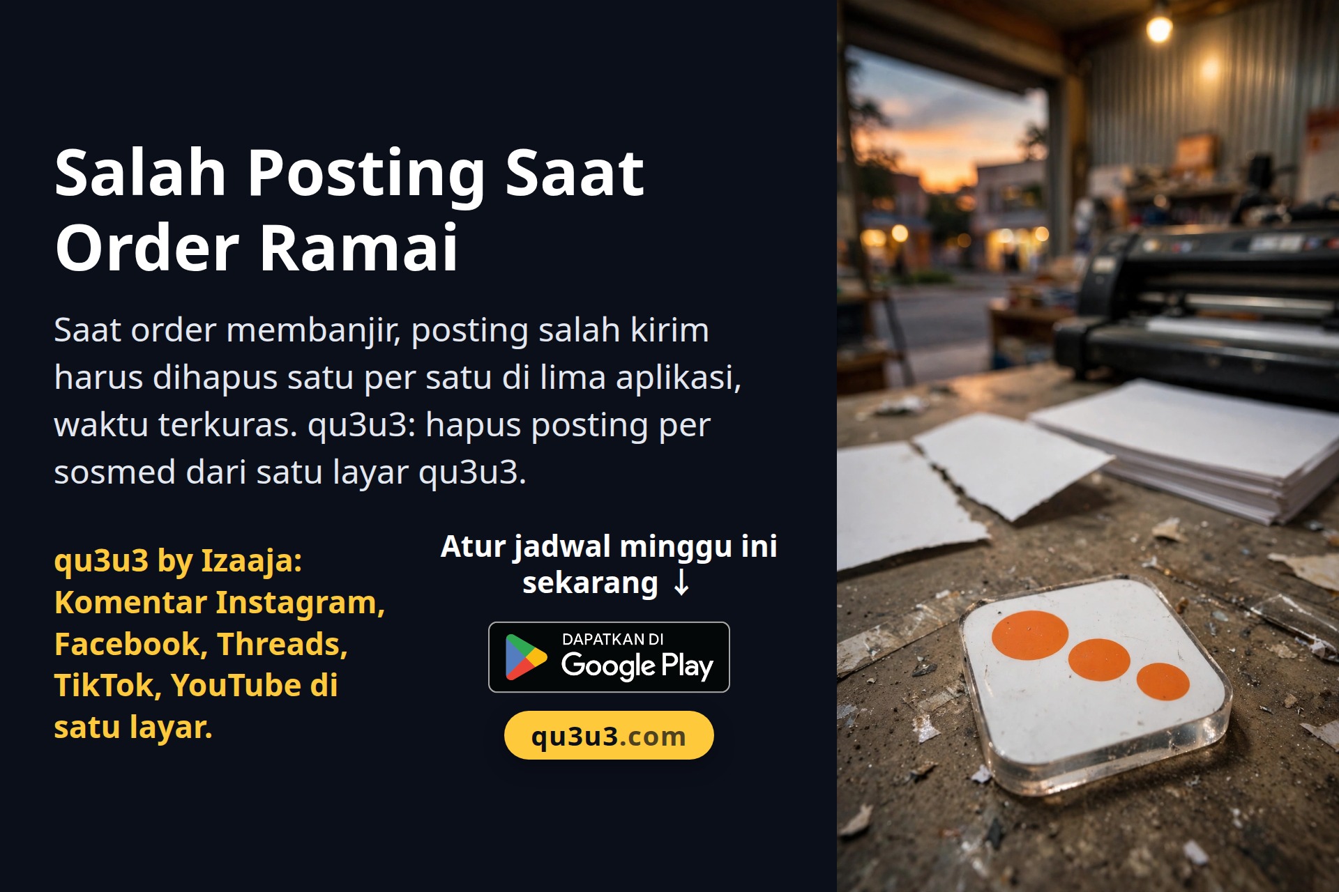 Salah Posting Saat Order Ramai