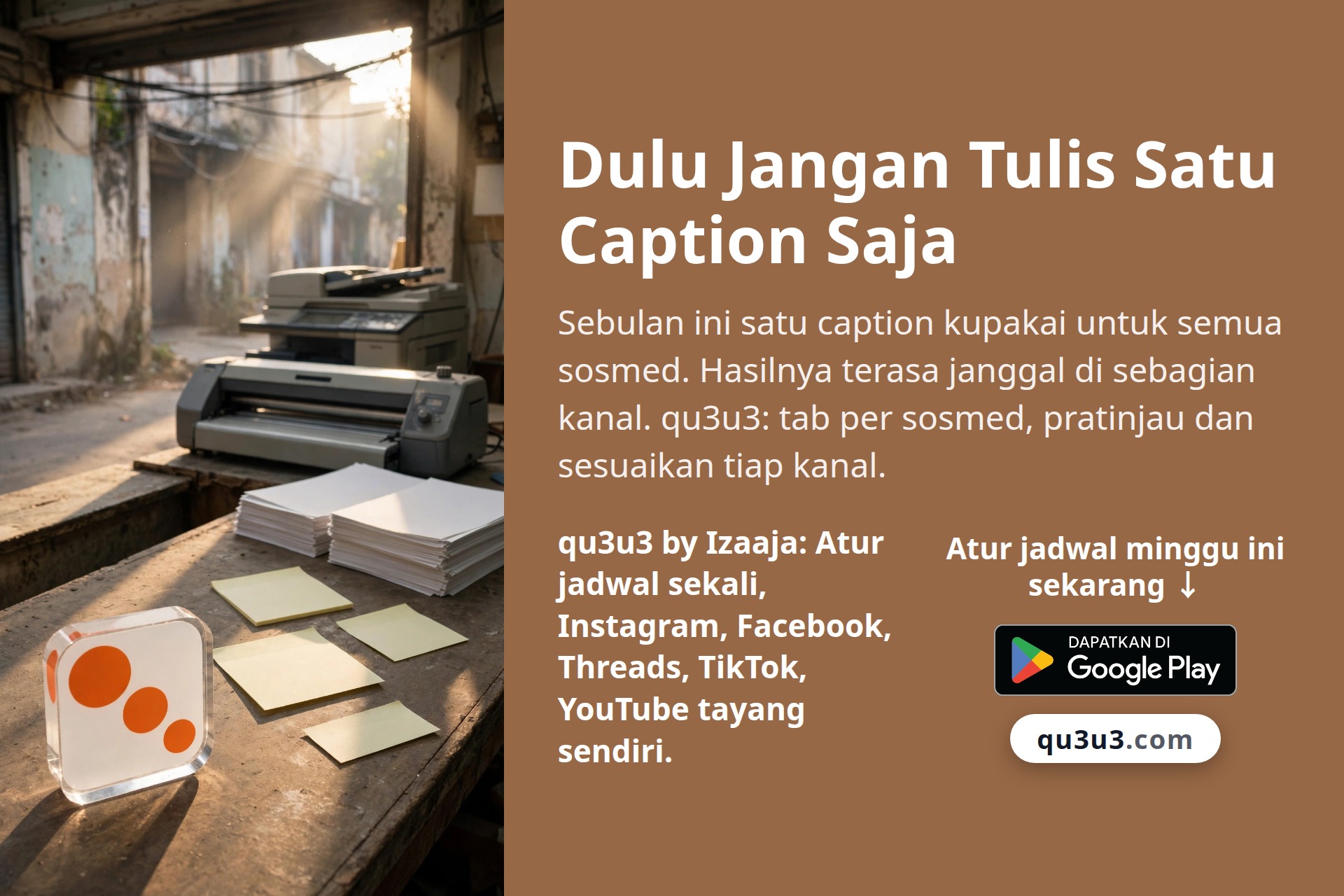 Dulu Jangan Tulis Satu Caption Saja