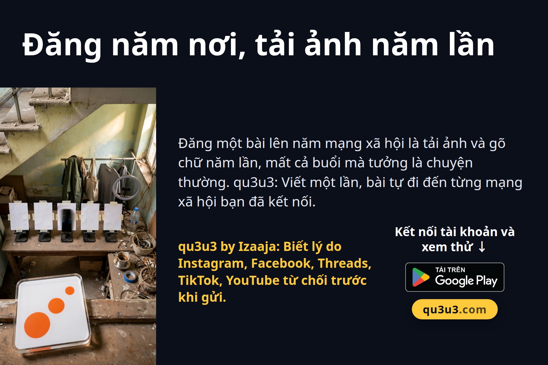 Viết Một Lần, Hẹn Giờ, Bài Tự Lên Năm Nơi: Năm Việc Nhỏ Với qu3u3
