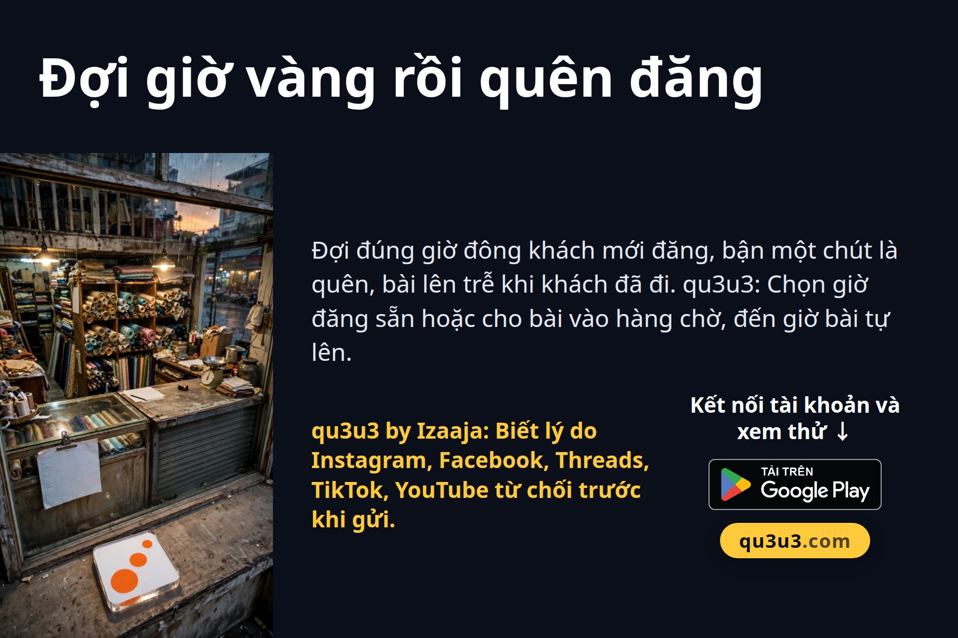 Đợi giờ vàng rồi quên đăng