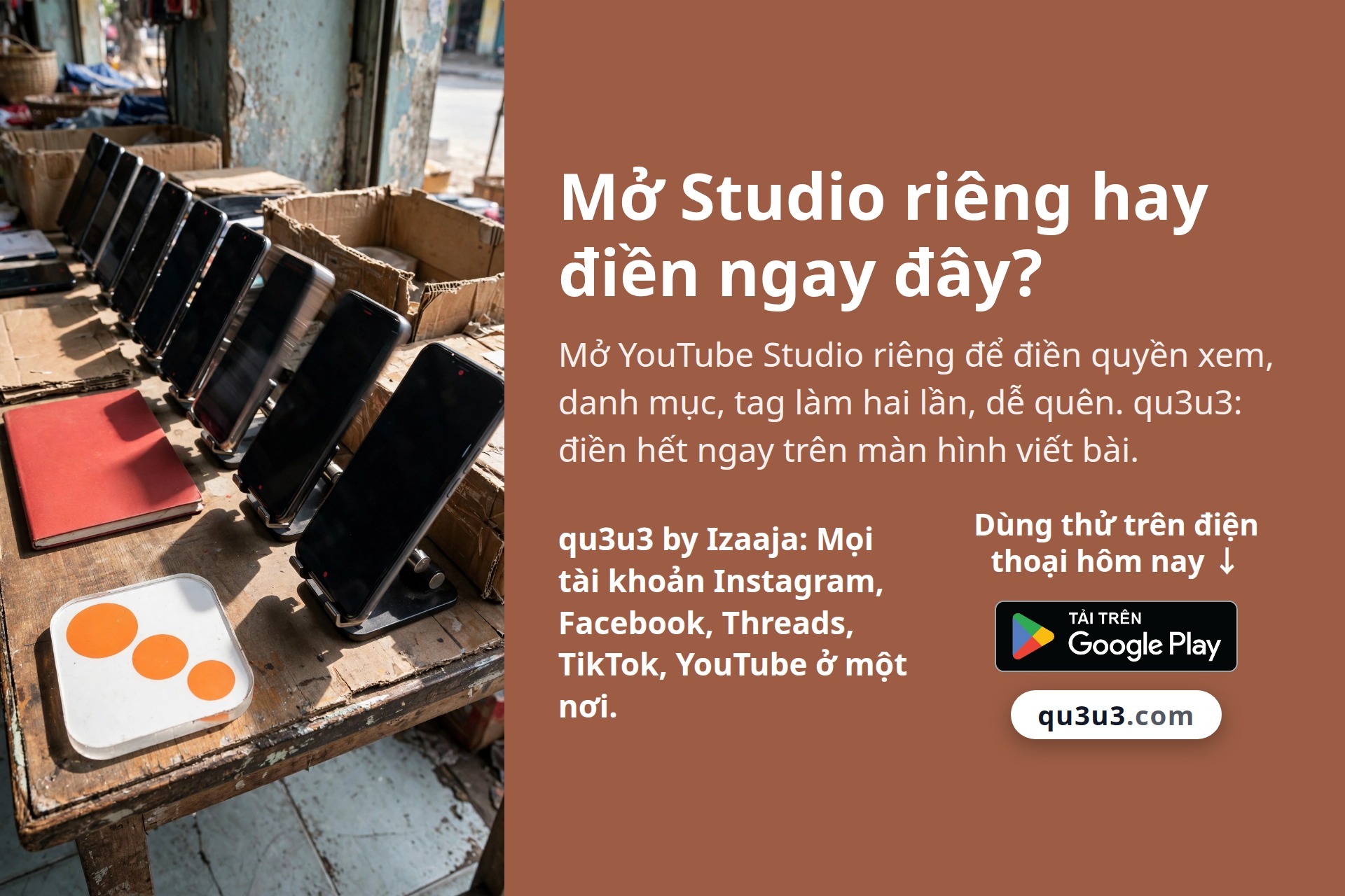 Mở Studio riêng hay điền ngay đây?