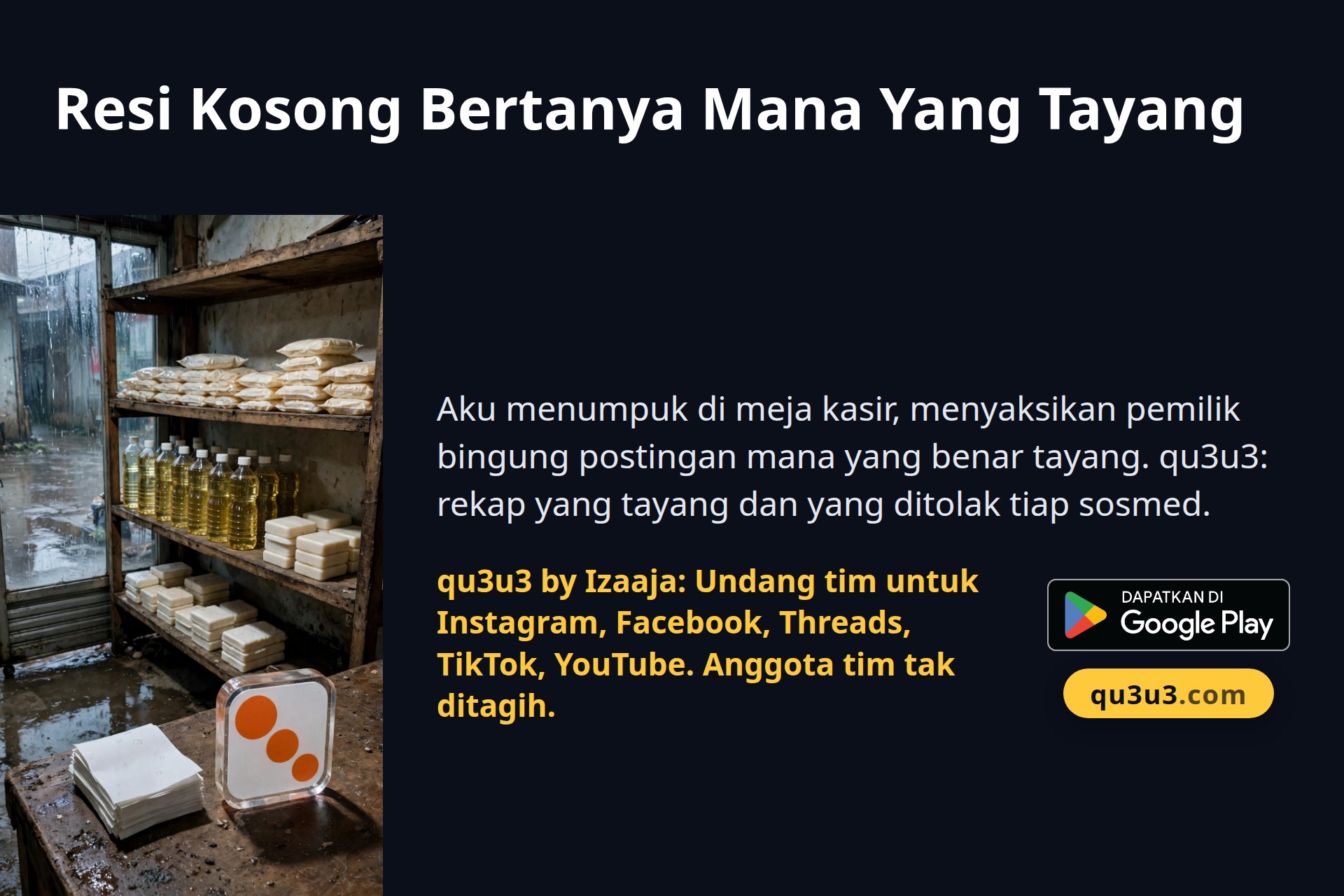 Resi Kosong Bertanya Mana Yang Tayang