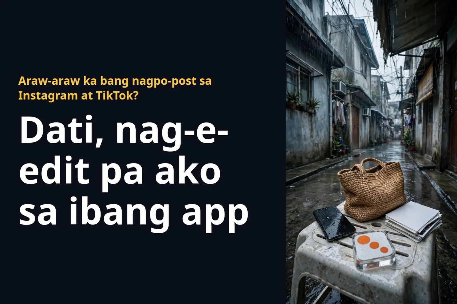Dati, nag-e-edit pa ako sa ibang app. Ngayon, sa qu3u3 na